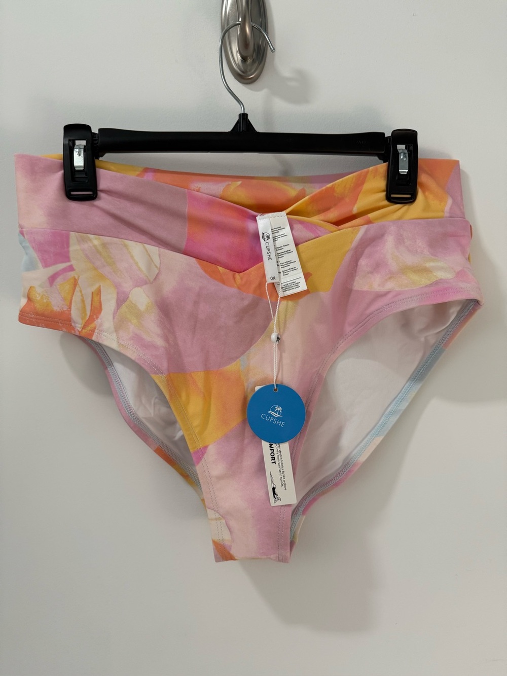 NWT Cupshe high waisted cheeky cross over bikini bottom size 0x